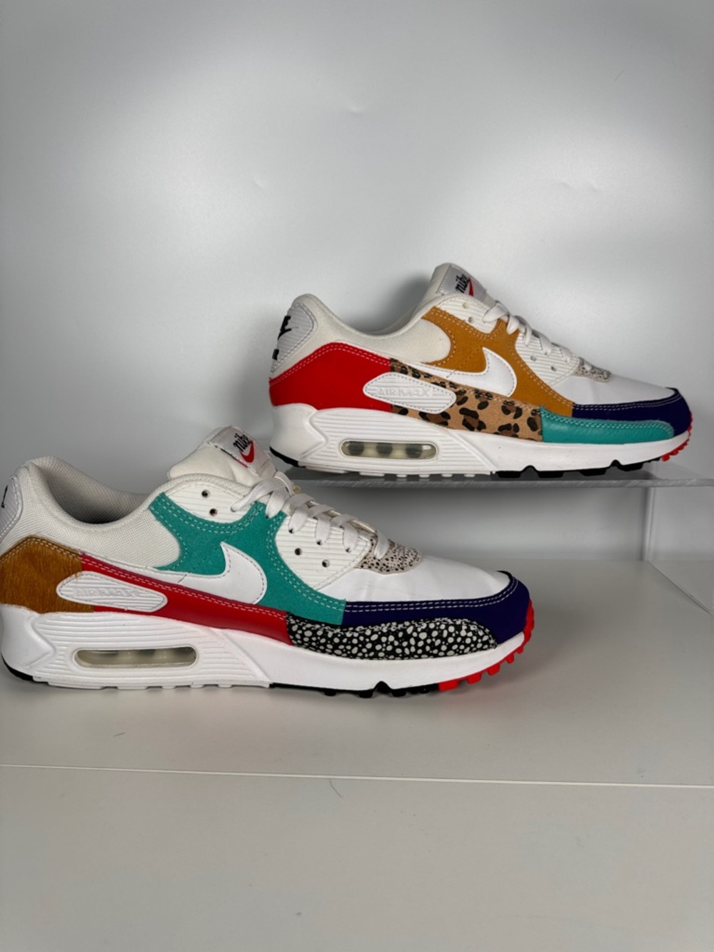 Nike Air Max Mixed Colorway Sneakers - White, Teal, Red, Mustard, Purple, Black
